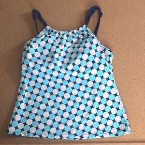 Beach House Blue Polka Dot Halter Tankini Swim Top Size 8